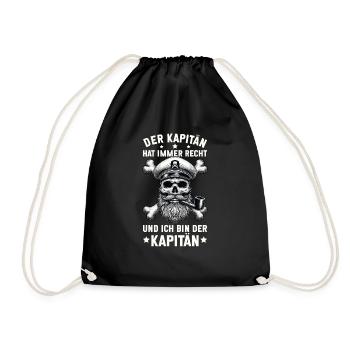 Papitän Funny Pun Capitaine Papa Ancre - Sac de sport léger - noir - Devant
