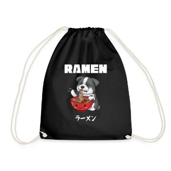 Ramen Nouilles Chibi Asia Soupe de nouilles pour chiens Anime - Sac de sport léger - noir - Devant