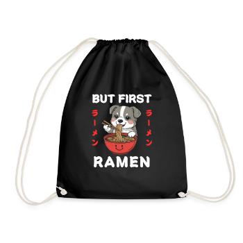 Ramen Nouilles Chibi Asia Soupe de nouilles pour chiens Anime - Sac de sport léger - noir - Devant
