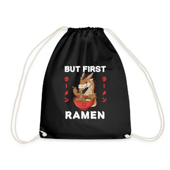 Ramen Nudeln Chibi Asien Drache Nudelsuppe Anime - Turnbeutel - Schwarz - Vorne