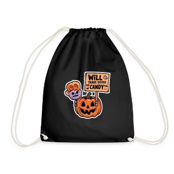 Halloween Will Trade Sister For Candy - Drawstring Bag - black - Front