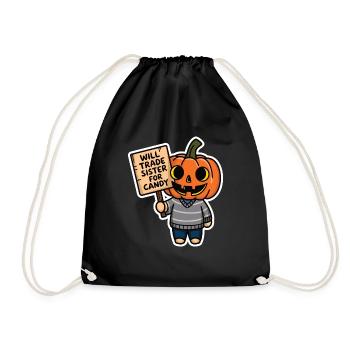 Halloween Will Trade Sister For Candy - Drawstring Bag - black - Front
