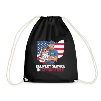 Delivery Service OH Debate  Harris Eating - Turnbeutel - Schwarz - Vorne