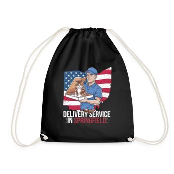 Delivery Service OH Debate  Harris Eating - Turnbeutel - Schwarz - Vorne