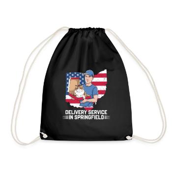 Delivery Service OH Debate  Harris Eating - Turnbeutel - Schwarz - Vorne