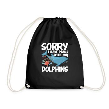 Désolé, j’ai des projets avec mes dauphins - Sac de sport léger - noir - Devant