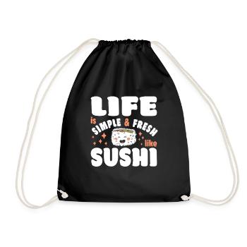 Sushi Lover LIfe Is Simple & Fresh Like Sushi - Turnbeutel - Schwarz - Vorne