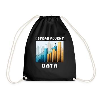I SPEAK FLUENT DATA - Drawstring Bag - black - Front