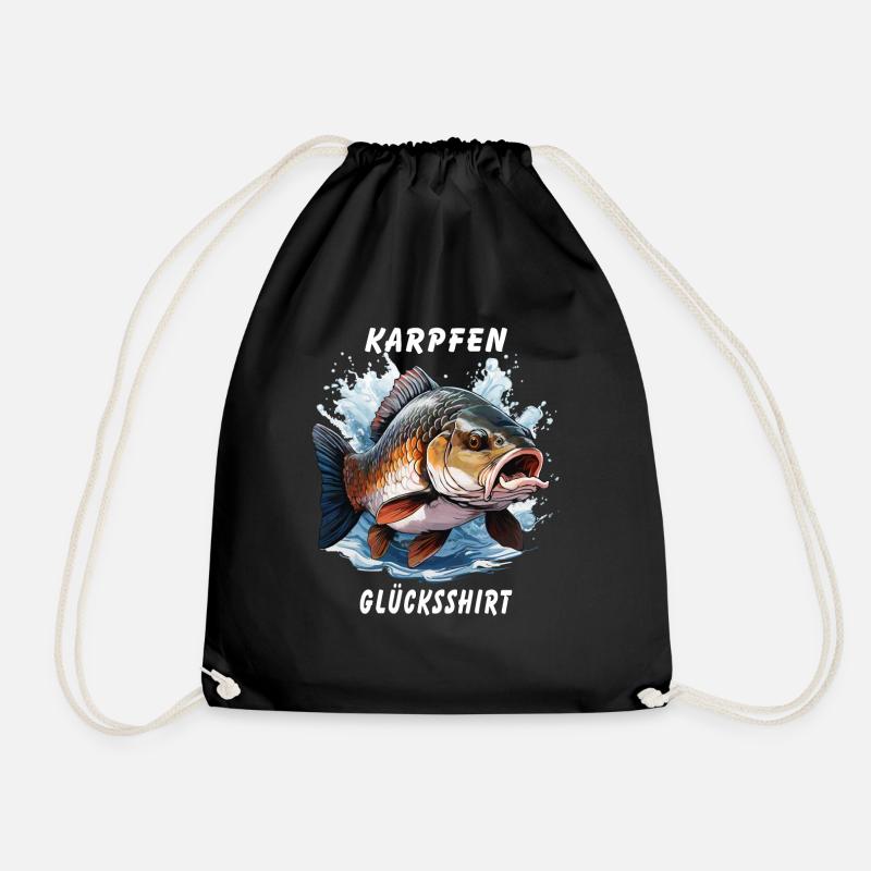 KARPFEN GLÜCKSSHIRT - Turnbeutel - Schwarz