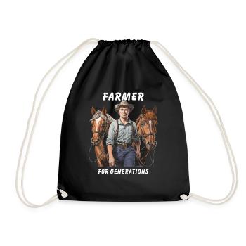 FARMER FOR GENERATIONS - Drawstring Bag - black - Front