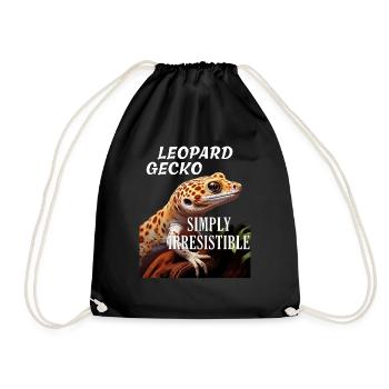 LEOPARD GECKO SIMPLY IRRESISTIBLE - Turnbeutel - Schwarz - Vorne