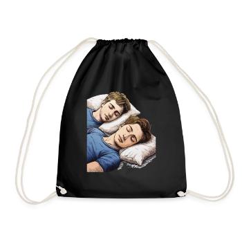 MEN SLEEPING - Drawstring Bag - black - Front