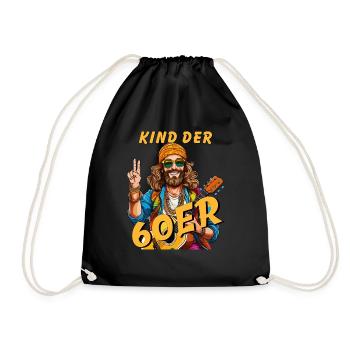 MAN CHILD OF THE 60S - Drawstring Bag - black - Front