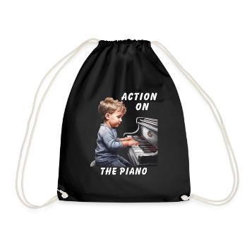 ACTION ON THE PIANO - Drawstring Bag - black - Front