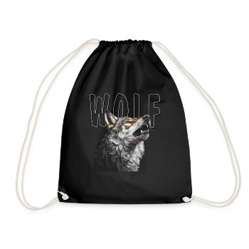 WOLF - Drawstring Bag - black - Front