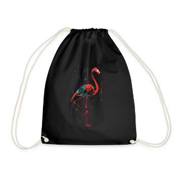 Flamingo - Drawstring Bag - black - Front