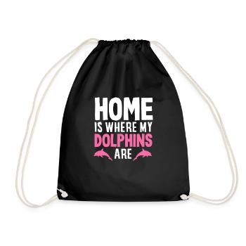 Home Is Where My Dolphins Are - Turnbeutel - Schwarz - Vorne