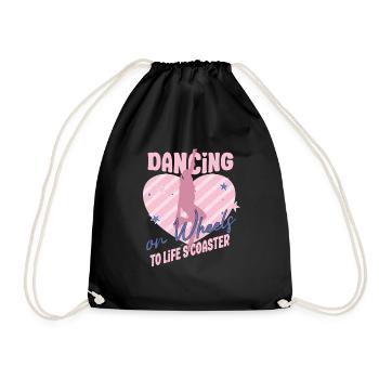 Rollerskater Party Dancing On Wheels Gift Idea - Turnbeutel - Schwarz - Vorne