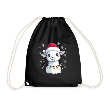 Alpaca Christmas - Drawstring Bag - black - Front