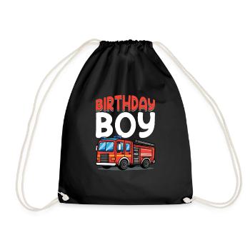 Anniversaire Garçon Pompier Anniversaire Garçon - Sac de sport léger - noir - Devant