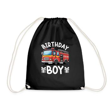 Anniversaire Garçon Pompier Anniversaire Garçon - Sac de sport léger - noir - Devant