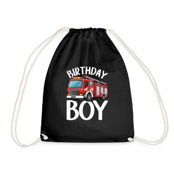 Anniversaire Garçon Pompier Anniversaire Garçon - Sac de sport léger - noir - Devant