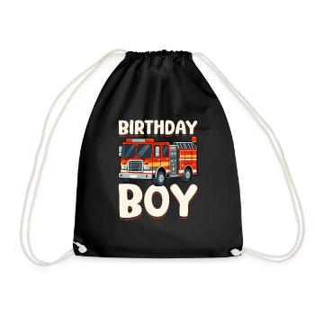 Anniversaire Garçon Pompier Anniversaire Garçon - Sac de sport léger - noir - Devant