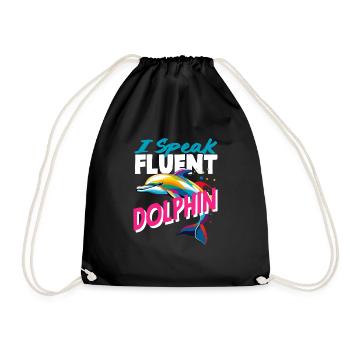 I speak fluent dolphin - Drawstring Bag - black - Front