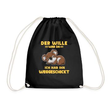 Koala Tshirt Funny Funny Humor Sarcasm Irony - Drawstring Bag - black - Front