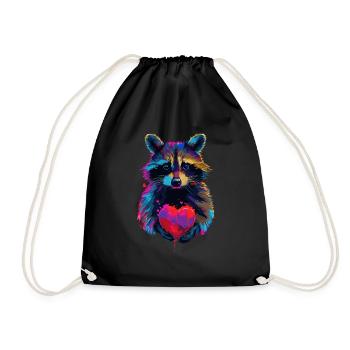 Raton laveur - Sac de sport léger - noir - Devant