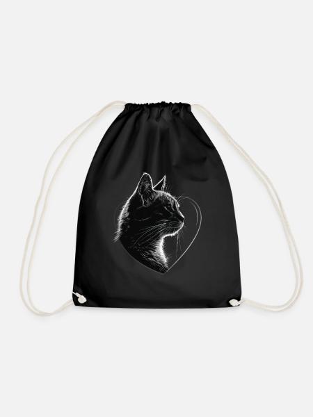 Katze - Turnbeutel - Schwarz