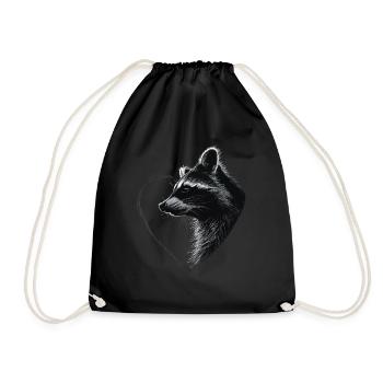 Raton laveur - Sac de sport léger - noir - Devant
