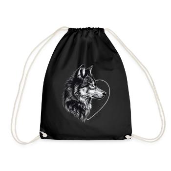 Wolf - Turnbeutel - Schwarz - Vorne