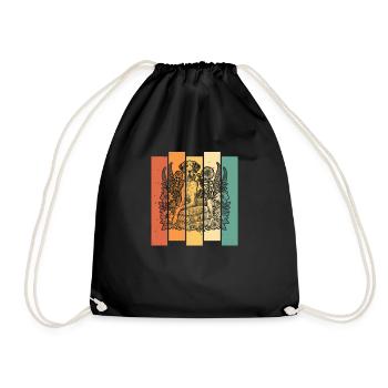 Great Dane Flower Book Reader - Drawstring Bag - black - Front