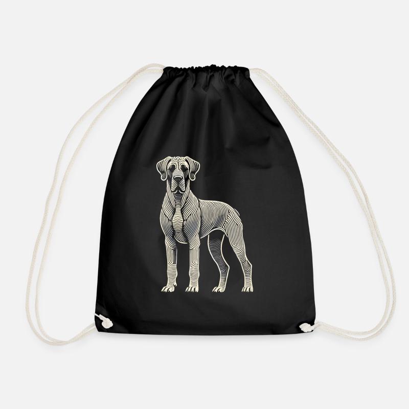 Deutsche Dogge Fingerabdruck - Turnbeutel - Schwarz