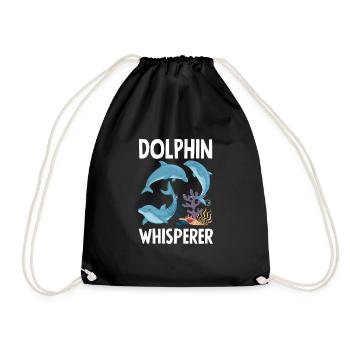 Dolphin Whisperer Lover Dolphins - Drawstring Bag - black - Front