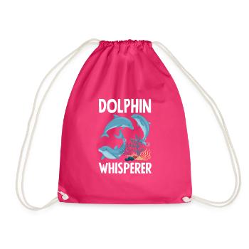 Dolphin Whisperer Lover Dolphins - Drawstring Bag - fuchsia - Front