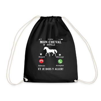 Mon cheval m appelle et je dois aller humour appel - Sac de sport léger - noir - Devant