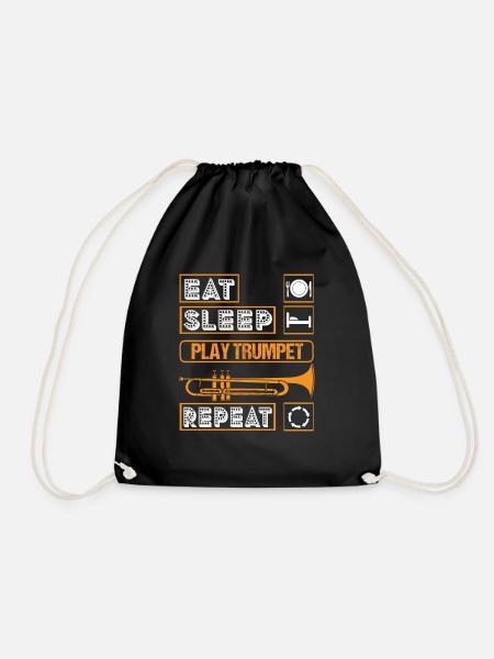 Coole Trompetenkunst Silhouette Lustiger Messing Slogan - Turnbeutel - Schwarz