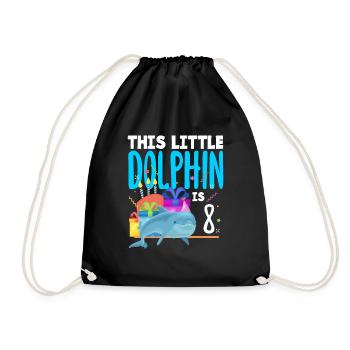 Dieser Kleine Delphin Ist 8 8. Geburtstag - Turnbeutel - Schwarz - Vorne