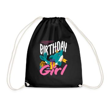 Dauphin Anniversaire Fille - Sac de sport léger - noir - Devant