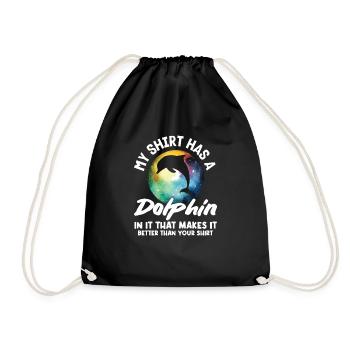 Ma chemise a un dauphin dessus - Sac de sport léger - noir - Devant