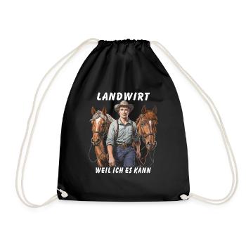 LANDWIRT WEIL ICH ES KANN - Turnbeutel - Schwarz - Vorne