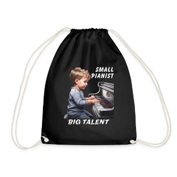 PIANO BOY SMALL PIANIST BIG TALENT - Drawstring Bag - black - Front