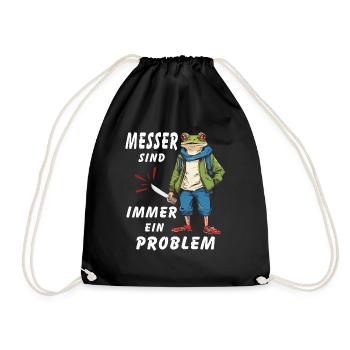 FROG KNIVES ARE ALWAYS A PROBLEM - Drawstring Bag - black - Front
