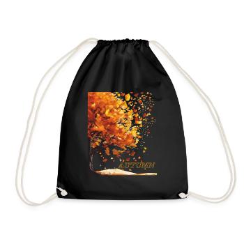 AUTUMN TREE LEAVES - Drawstring Bag - black - Front