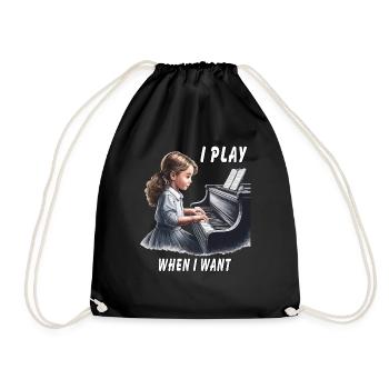PIANO I PLAY WHEN I WANT - Drawstring Bag - black - Front