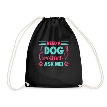 Chien Chiot Soins pour animaux de compagnie Salon d’emploi - Sac de sport léger - noir - Devant