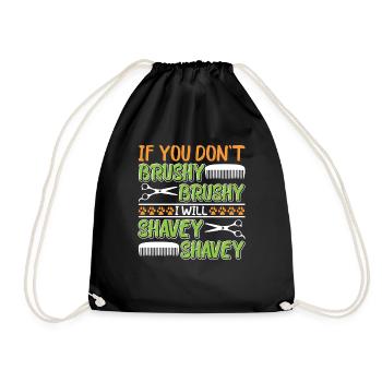 Dog Puppy Pet Care Job Salon - Drawstring Bag - black - Front