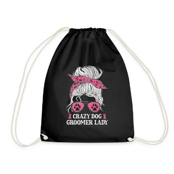 Dog Puppy Pet Care Job Salon - Drawstring Bag - black - Front